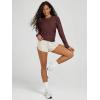 imageODODOS Womens Long Sleeve Crewneck Tee  UltraSoft Stratum Tech Performance TShirts UPF 50 Daily Pullover TopsJava Heather