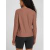 imageODODOS Womens Long Sleeve Crewneck Tee  UltraSoft Stratum Tech Performance TShirts UPF 50 Daily Pullover TopsTamarind Heather