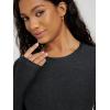 imageODODOS Womens Long Sleeve Performance TShirts  Ultra Soft Stratum Tech Crew Neck Tee UPF 50 Essential Crop TopBlack Heather