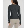 imageODODOS Womens Long Sleeve Performance TShirts  Ultra Soft Stratum Tech Crew Neck Tee UPF 50 Essential Crop TopCharcoal Heather