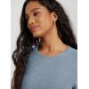 imageODODOS Womens Long Sleeve Performance TShirts  Ultra Soft Stratum Tech Crew Neck Tee UPF 50 Essential Crop TopDusty Blue Heather