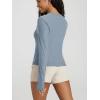 imageODODOS Womens Long Sleeve Performance TShirts  Ultra Soft Stratum Tech Crew Neck Tee UPF 50 Essential Crop TopDusty Blue Heather