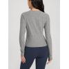 imageODODOS Womens Long Sleeve Performance TShirts  Ultra Soft Stratum Tech Crew Neck Tee UPF 50 Essential Crop TopGrey Heather
