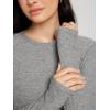 imageODODOS Womens Long Sleeve Performance TShirts  Ultra Soft Stratum Tech Crew Neck Tee UPF 50 Essential Crop TopGrey Heather
