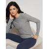 imageODODOS Womens Long Sleeve Performance TShirts  Ultra Soft Stratum Tech Crew Neck Tee UPF 50 Essential Crop TopGrey Heather