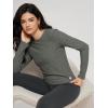 imageODODOS Womens Long Sleeve Performance TShirts  Ultra Soft Stratum Tech Crew Neck Tee UPF 50 Essential Crop TopSmoke Heather