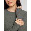 imageODODOS Womens Long Sleeve Performance TShirts  Ultra Soft Stratum Tech Crew Neck Tee UPF 50 Essential Crop TopSmoke Heather