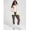 imageODODOS Womens Sherpa Fleece FullZip Jacket Long Sleeve Coat Soft Warm Cinchable Outerwear with PocketsIvory