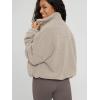imageODODOS Womens Sherpa Fleece FullZip Jacket Long Sleeve Coat Soft Warm Cinchable Outerwear with PocketsOatmeal