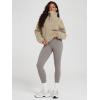 imageODODOS Womens Sherpa Fleece HalfZip Pullover  Cozy Warm Long Sleeve Sweatshirt Cinchable Outerwear with PocketsKhaki