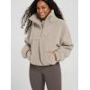 imageODODOS Womens Sherpa Fleece HalfZip Pullover  Cozy Warm Long Sleeve Sweatshirt Cinchable Outerwear with PocketsOatmeal