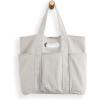 imageODODOS 29L Oversized Canvas Tote Bag Large Capacity Open Top Shoulder Bags for Gym Workout Shopping Beach TravelLight Grey