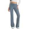 imageODODOS Womens Foldover Pants  Ultra Soft Stratum Tech Performance Mid Rise Casual Lounge Yoga Pants  30quot InseamDusty Blue Heather