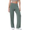 imageODODOS Womens Modal Soft Wide Leg Pants Elastic High Waist Casual Lounge Relaxed Pants with Pockets  27quot 29quot  31quot InseamSlate Green