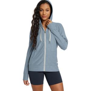 imageODODOS Womens FullZip Hoodie  Stratum Tech Ultra Soft Outfit UPF 50 Performance Hooded Jacket with PocketsDusty Blue Heather