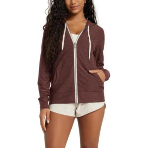 imageODODOS Womens FullZip Hoodie  Stratum Tech Ultra Soft Outfit UPF 50 Performance Hooded Jacket with PocketsJava Heather