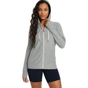 imageODODOS Womens FullZip Hoodie  Stratum Tech Ultra Soft Outfit UPF 50 Performance Hooded Jacket with PocketsPale Grey Heather