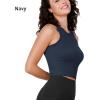 imageODODOS 3Pack Seamless Crop Tank for Women Ribbed Soft High Neck Cropped TopsClaretnavywhite