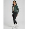 imageODODOS Womens FullZip Cropped Hoodie  Stratum Tech Ultra Soft UPF 50 Hooded Jacket with PocketsAspen Heather