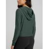 imageODODOS Womens FullZip Cropped Hoodie  Stratum Tech Ultra Soft UPF 50 Hooded Jacket with PocketsAspen Heather