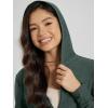 imageODODOS Womens FullZip Cropped Hoodie  Stratum Tech Ultra Soft UPF 50 Hooded Jacket with PocketsAspen Heather