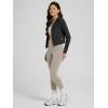 imageODODOS Womens FullZip Cropped Hoodie  Stratum Tech Ultra Soft UPF 50 Hooded Jacket with PocketsBlack Heather