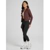 imageODODOS Womens FullZip Cropped Hoodie  Stratum Tech Ultra Soft UPF 50 Hooded Jacket with PocketsJava Heather