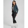imageODODOS Womens FullZip Cropped Hoodie  Stratum Tech Ultra Soft UPF 50 Hooded Jacket with PocketsNavy Heather