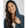 imageODODOS Womens FullZip Cropped Hoodie  Stratum Tech Ultra Soft UPF 50 Hooded Jacket with PocketsNavy Heather
