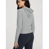 imageODODOS Womens FullZip Cropped Hoodie  Stratum Tech Ultra Soft UPF 50 Hooded Jacket with PocketsPale Grey Heather