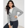 imageODODOS Womens FullZip Cropped Hoodie  Stratum Tech Ultra Soft UPF 50 Hooded Jacket with PocketsPale Grey Heather