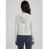 imageODODOS Womens FullZip Cropped Hoodie  Stratum Tech Ultra Soft UPF 50 Hooded Jacket with PocketsSalt Heather