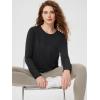 imageODODOS Womens Long Sleeve TShirts Graphene Ultralight Soft Breathable Side Slit Basic Yoga Workout Casual TopBlack