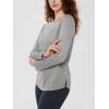 imageODODOS Womens Long Sleeve TShirts Graphene Ultralight Soft Breathable Side Slit Basic Yoga Workout Casual TopLight Gray