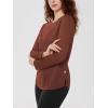 imageODODOS Womens Long Sleeve TShirts Graphene Ultralight Soft Breathable Side Slit Basic Yoga Workout Casual TopRust Red