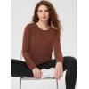 imageODODOS Womens Long Sleeve TShirts Graphene Ultralight Soft Breathable Side Slit Basic Yoga Workout Casual TopRust Red