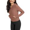 imageODODOS Womens FullZip Cropped Hoodie  Stratum Tech Ultra Soft UPF 50 Hooded Jacket with PocketsTamarind Heather