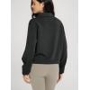 imageODODOS Modal Soft HalfZip Collared Sweatshirts for Women Long Sleeve Relaxed Fit Pullover Top with PocketsBlack