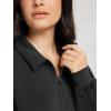 imageODODOS Modal Soft HalfZip Collared Sweatshirts for Women Long Sleeve Relaxed Fit Pullover Top with PocketsBlack