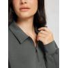 imageODODOS Modal Soft HalfZip Collared Sweatshirts for Women Long Sleeve Relaxed Fit Pullover Top with PocketsCharcoal