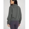 imageODODOS Modal Soft HalfZip Collared Sweatshirts for Women Long Sleeve Relaxed Fit Pullover Top with PocketsCharcoal