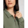 imageODODOS Modal Soft HalfZip Collared Sweatshirts for Women Long Sleeve Relaxed Fit Pullover Top with PocketsDark Sage