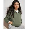 imageODODOS Modal Soft HalfZip Collared Sweatshirts for Women Long Sleeve Relaxed Fit Pullover Top with PocketsDark Sage