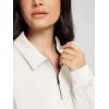 imageODODOS Modal Soft HalfZip Collared Sweatshirts for Women Long Sleeve Relaxed Fit Pullover Top with PocketsIvory