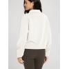 imageODODOS Modal Soft HalfZip Collared Sweatshirts for Women Long Sleeve Relaxed Fit Pullover Top with PocketsIvory