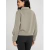 imageODODOS Modal Soft HalfZip Collared Sweatshirts for Women Long Sleeve Relaxed Fit Pullover Top with PocketsKhaki
