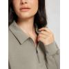 imageODODOS Modal Soft HalfZip Collared Sweatshirts for Women Long Sleeve Relaxed Fit Pullover Top with PocketsKhaki