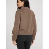 imageODODOS Modal Soft HalfZip Collared Sweatshirts for Women Long Sleeve Relaxed Fit Pullover Top with PocketsNutria
