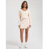 imageODODOS Modal Soft Mini Skirt for Women Side Slit High Waist ALine Casual Daily SkirtsBeige