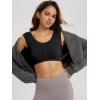 imageODODOS Womens Crop Tank  Seamless Ultra Soft Ribbed Knit Scoop Neck Low Back Sleeveless TopsBlack